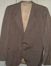 Vintage Valentino Uomo Sport Coat Blazer Suit Jacket Brown 40 Union Made USA - £23.36 GBP