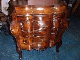 Antique Italian Beaufront Chest Hand carved Walnut 4 drawer - £158.32 GBP