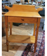 Vintage 1 Drawer Nightstand End Table Solid Wood Funky Original Top Design - £70.60 GBP