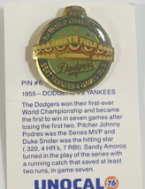 Dodgers 1st World Championship 1955 Beat Yankees 4 Games to 3 Lapel Pin - $4.94