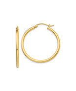 Finest Gold 2 x 30 mm 14K Yellow Gold Lightweight Tube Hoop Earrings, Pair - €213,00 EUR