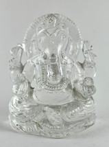 Natural Rock Crystal Quartz 3 In 826 Ct White Lord Ganesha Statue For Ho... - $261.25