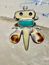 Bug Ring Turquoise MOP Navajo size 3.75 sterling silver women girls - £68.04 GBP