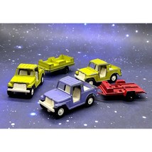Vtg Tootsie Toy Lot of 5 Jeep Trailers Red Green Purple 1969 Chicago USA Diecast - £18.37 GBP