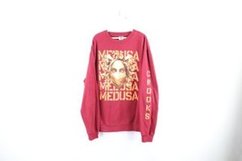 Crooks &amp; Castles Mens XL Faded Spell Out Medusa Head Crewneck Sweatshirt Red - £35.58 GBP