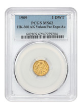 1909 1 Dwt Pcgs MS62 (HK-360, Ak Yukon Pac Expo, Gold) - £618.87 GBP