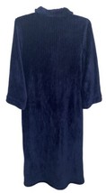 Vintage Cabernet Robe Long Soft Fleece Women’s Small Zip Front Warm Navy Blue - £27.52 GBP