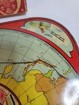 Tin Litho "Aeroplane Race Round the World Fliers" Board game Plus Checkers image 4