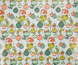 1 Roll Dr Seuss How The Grinch Stole Christmas Ornament Wrapping Paper 60 sq ft - $8.00