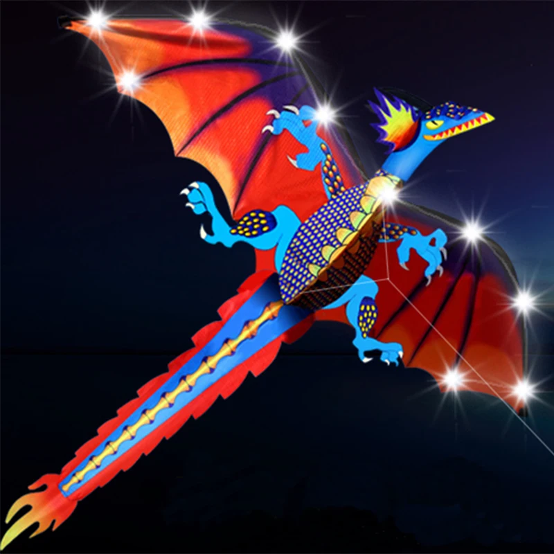  high quality outdoor fun sports led dragon kite with lights good flying factory outlet thumb200