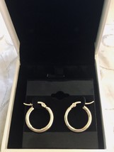 Medium Sized Sterling .925 Silver Hoop Earrings - £19.94 GBP