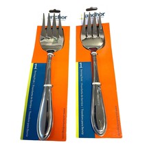 Stainless Steel Serving Forks Set of Two Large Buffett Style Silverware - $9.74