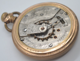 Antique ELGIN G M Wheeler pocket watch 55mm wide J.BOSS 20 yr. case Good cond. - £150.31 GBP