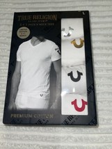 True Religion Men&#39;s Loungewear 3+1 Pack V-Neck Tee sz L NEW IN BOX - £57.53 GBP