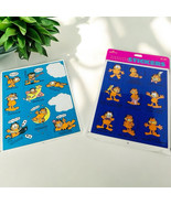 Vtg 1980’s Hallmark Garfield Cat Sticker Purple Sheet Set Sealed Blue Sheet - $12.86 CAD