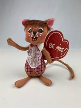 Annalee Mouse Doll Be Mine Heart 1995  6.5&quot; Tall - Very Good Condition - £12.45 GBP