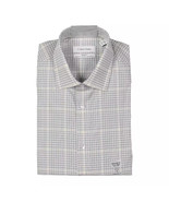 Calvin Klein Men&#39;s Regular-Fit Stretch Check Dress Shirt Grey B4HP - $51.46 CAD