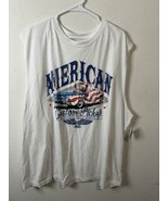 Way To Celebrate Patriotic American Custom Pickup Muscle White T Shirt S... - $27.06 CAD
