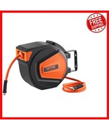 All-Weather 50FT Air Hose Reel with 180° Swivel - Automatic Retractable ... - $89.09