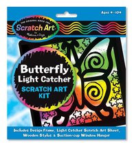 Melissa & Doug Butterfly Light Catcher Scratch Art Kit - $19.57