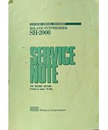 Roland SH-2000 Synthesizer Original Vintage Service Notes Booklet, Made ... - $59.99