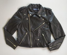Polo Ralph Lauren Women&#39;s Leather Moto Jacket Free  Shipping Worldwide F... - $493.66