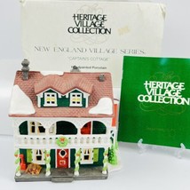 Dept 56 Captains Cottage Retired 1990 New England Village W/ Light SEE D... - £15.83 GBP