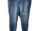 Torrid Boyfriend Distressed Raw Hem Jeans Women&#39;s Plus Size 26 Stretch - £18.38 GBP