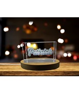 LED Base included | Patrick - Names Art 3D Engraved Crystal - $25.99+