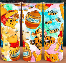 Pooh Bear  Hunny with Winnie and Tigger Cup Mug Tumbler 20 oz with lid and straw - £15.60 GBP