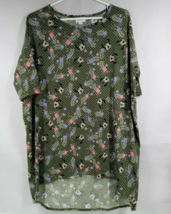 NWT Lularoe Disney Irma Tunic Green With Colorful Floral &amp; Minnie Mouse Design M - £12.39 GBP
