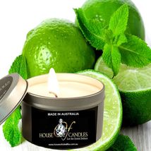 Wild Mint &amp; Citrus Limes Eco Soy Wax Scented Tin Candles, Vegan, Hand Poured - £11.98 GBP+
