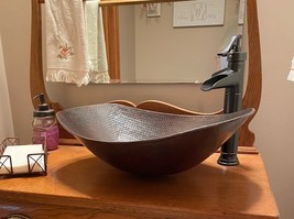 20&quot; Oval Hand Hammered Oval Roman Copper Vessel Sink - $259.95