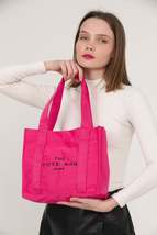 Fuchsia U45 Snap Closure The Tote Bag Embroidered Canvas Fabric Daily Women&#39;s Ar - £15.16 GBP