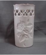 Lenox Embossed Rose and Heart Oval Vase 5 33/4 Inch Tall - £9.58 GBP