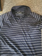 OAKLEY GOLF POLO SHIRT XL B;ACK STRIPE EUC EXCELLENT - £9.40 GBP