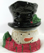 Yankee Candle Snowman Wax Tart Burner with Top Hat and Scarf Warmer Retired - $29.69