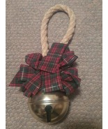 Large Metal Jingle Bell Door Hanger Alert Brass Look Sleigh - £10.14 GBP
