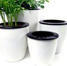 3 Pack Self Watering Planter African Violet Pot Plastic White Flower Plant White - £18.78 GBP