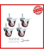 4-Pack Heavy-Duty Threaded Stem Caster Wheels - 800 Lbs, Anti-Wear Polyu... - $46.81 CAD