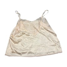 Applause Cami Top Women&#39;s Cream Floral Lace Hem Adjustable Spaghetti Straps - £15.91 GBP