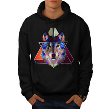 Wellcoda Wolf Geometric Fashion Mens Hoodie, Beast Casual Hooded Sweatshirt - £25.79 GBP+