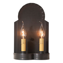 Irvins Country Tinware Hanover Double Wall Sconce in Kettle Black - £67.46 GBP