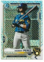 2021 Bowman Chrome Hedbert Perez MEGA BOX MOJO REFRACTOR #BCP-203 Brewer... - £1.20 GBP