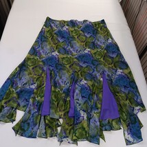Added Dimensions Women's Green/Purple Buttom Pleated Skirt Size 3X (26/28W) image 15