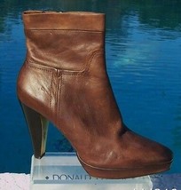 Donald Pliner Couture Leather Boot Shoe New 3/4&quot; Platform Peace Zip Vach... - $214.00