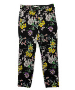 H&amp;M Black Floral Side Zip Pants Women Size 10 (Measure 28x26)  - £10.98 GBP