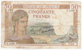 France, 50 Francs, 1935, Banque De France, P81, VF+ - $42.08