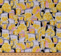 Cotton Pitchers Lemonade Summer Beverages Food Fabric Print by the Yard D771.55 - $11.95