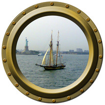 Statue of Liberty and Schooner - Porthole Wall Decal - $14.00